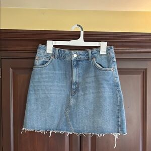 Topshop Denim A-Line Mini Skirt Night Out